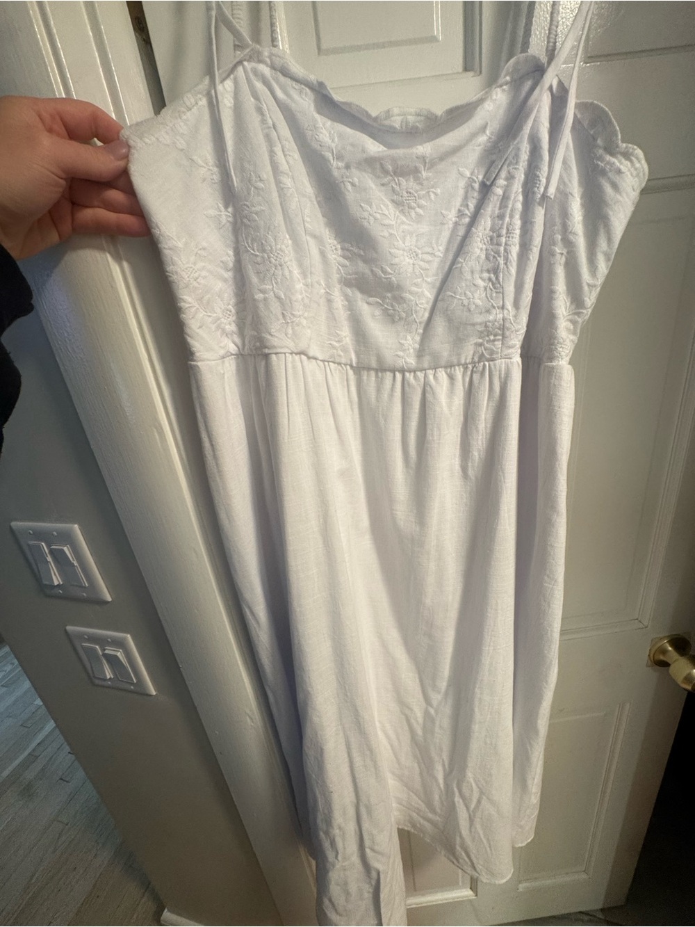 Francesca's Collections White Embroidered Maxi Dress